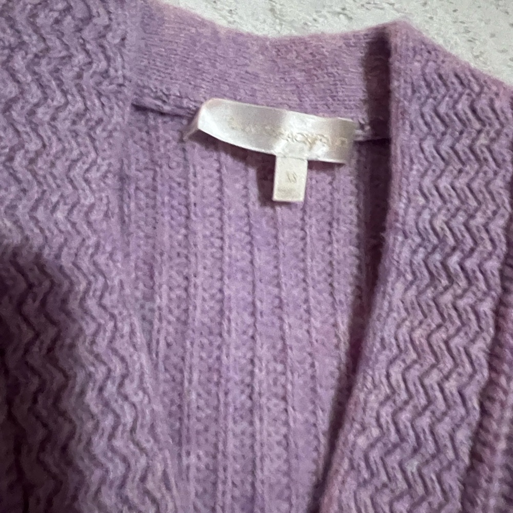 LoveShackFancy Lavender Cardigan Sweater - Picture 4 of 7